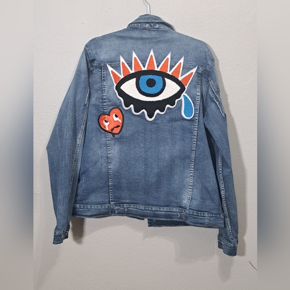 Roku Studio Distressed Light Wash Denim Jacket, Size 2XL - Picture 6 of 16